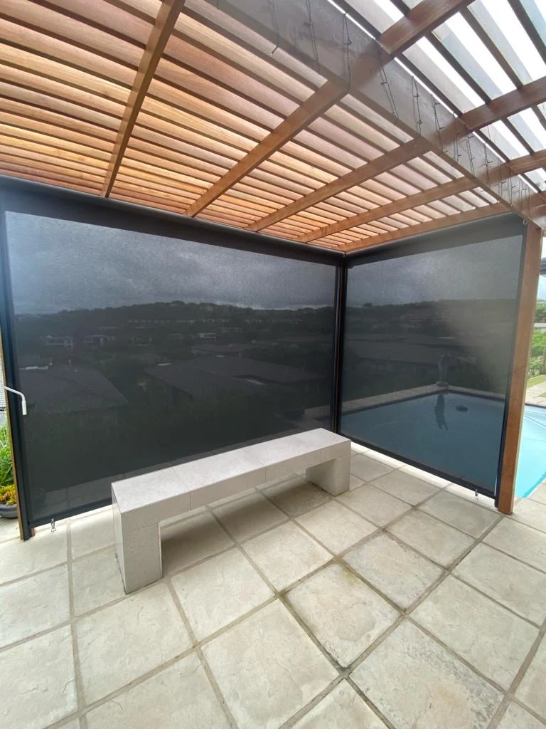 sheerweave outdoor blinds installed in salt rock, ballito