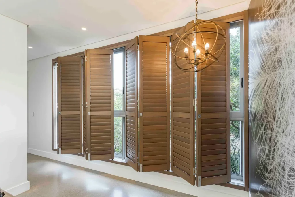 luxury wooden plantation shutters installed in ballito