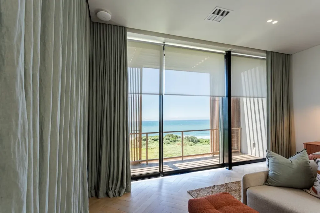 Bedroom curtains for a family villa in ballito